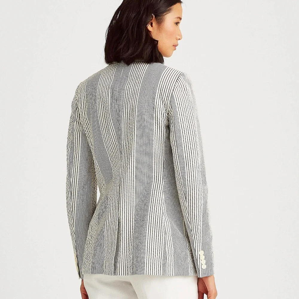 New Ralph Lauren Seersucker Cotton Sartorial Blazer jacket